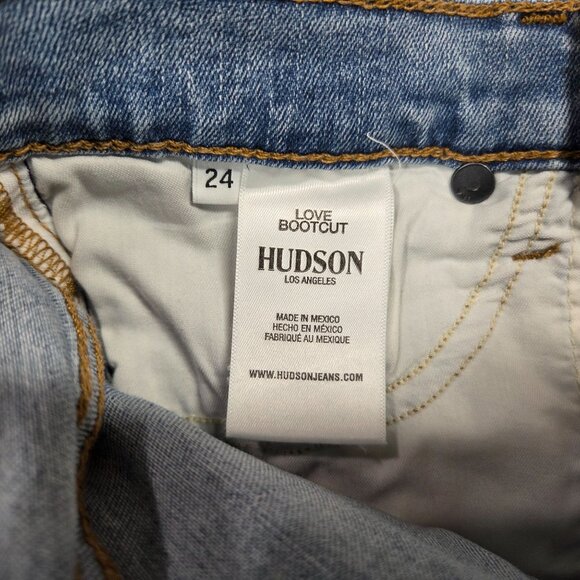 Hudson Jeans Womens 24 Blue Love Crop Bootcut Raw Hem Stretch Preppy Denim NEW - Picture 6 of 10